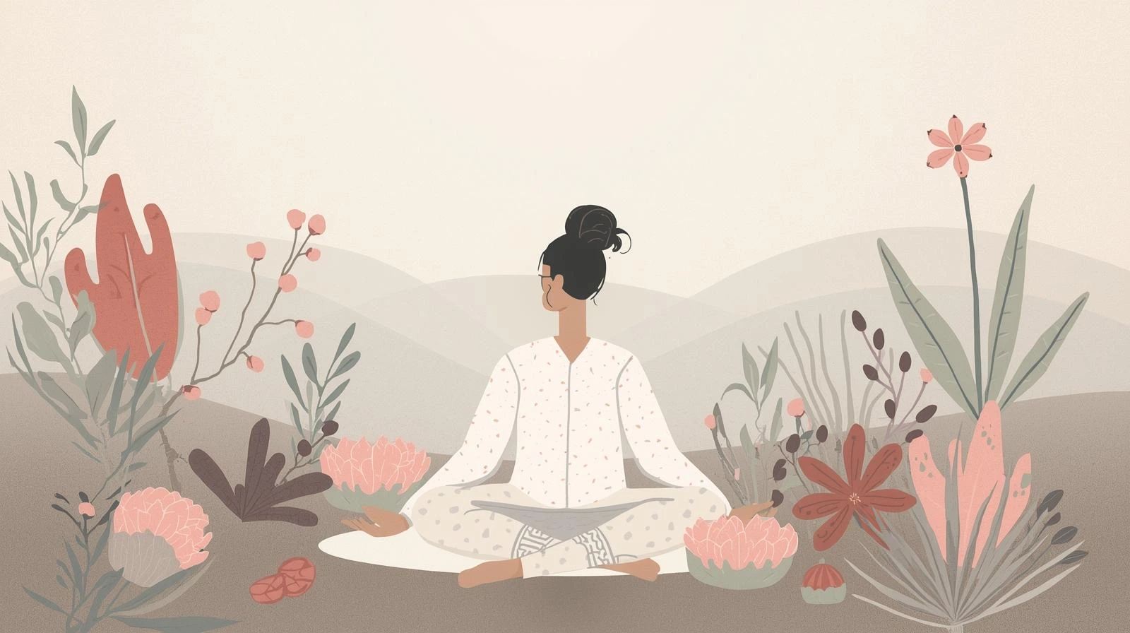 생각을 잠시 멈추고 숨 고르는 사람의 이미지