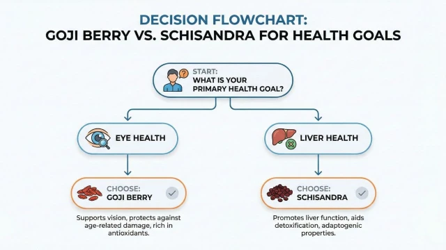 구기자와 오미자 상황별 선택 가이드 플로우차트
