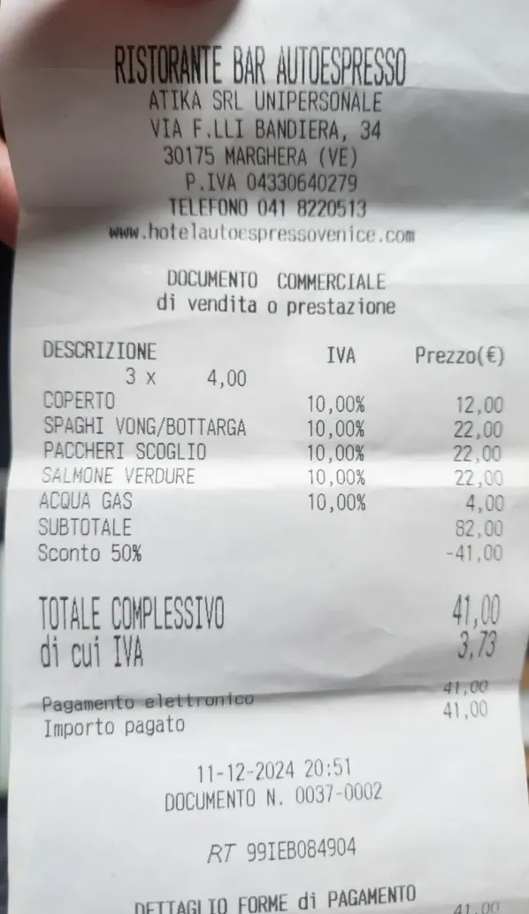 총-41유로-식당-영수증