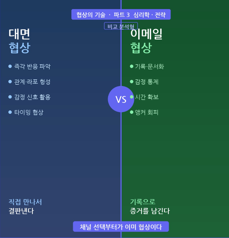 대면 협상 vs 이메일 협상