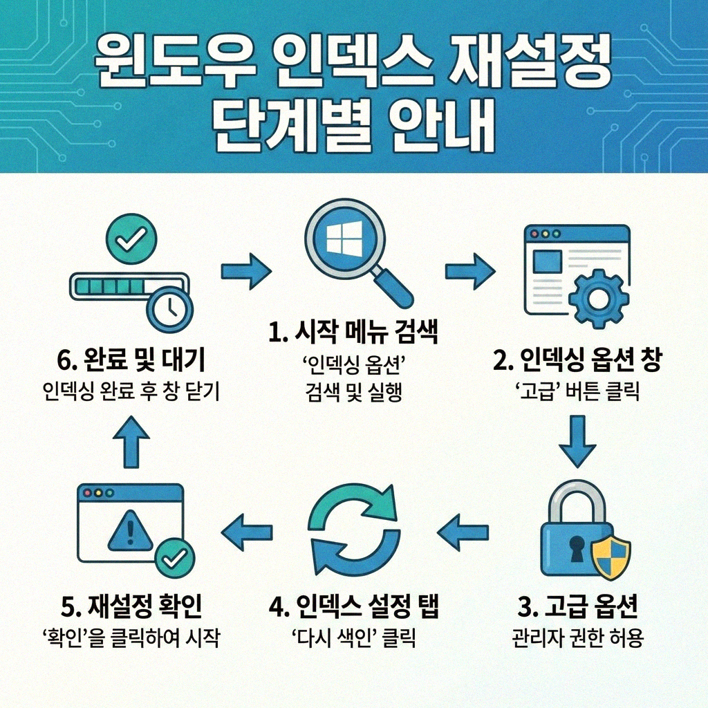 윈도우 검색 오류 윈도우 인덱스 재설정 완벽 가이드