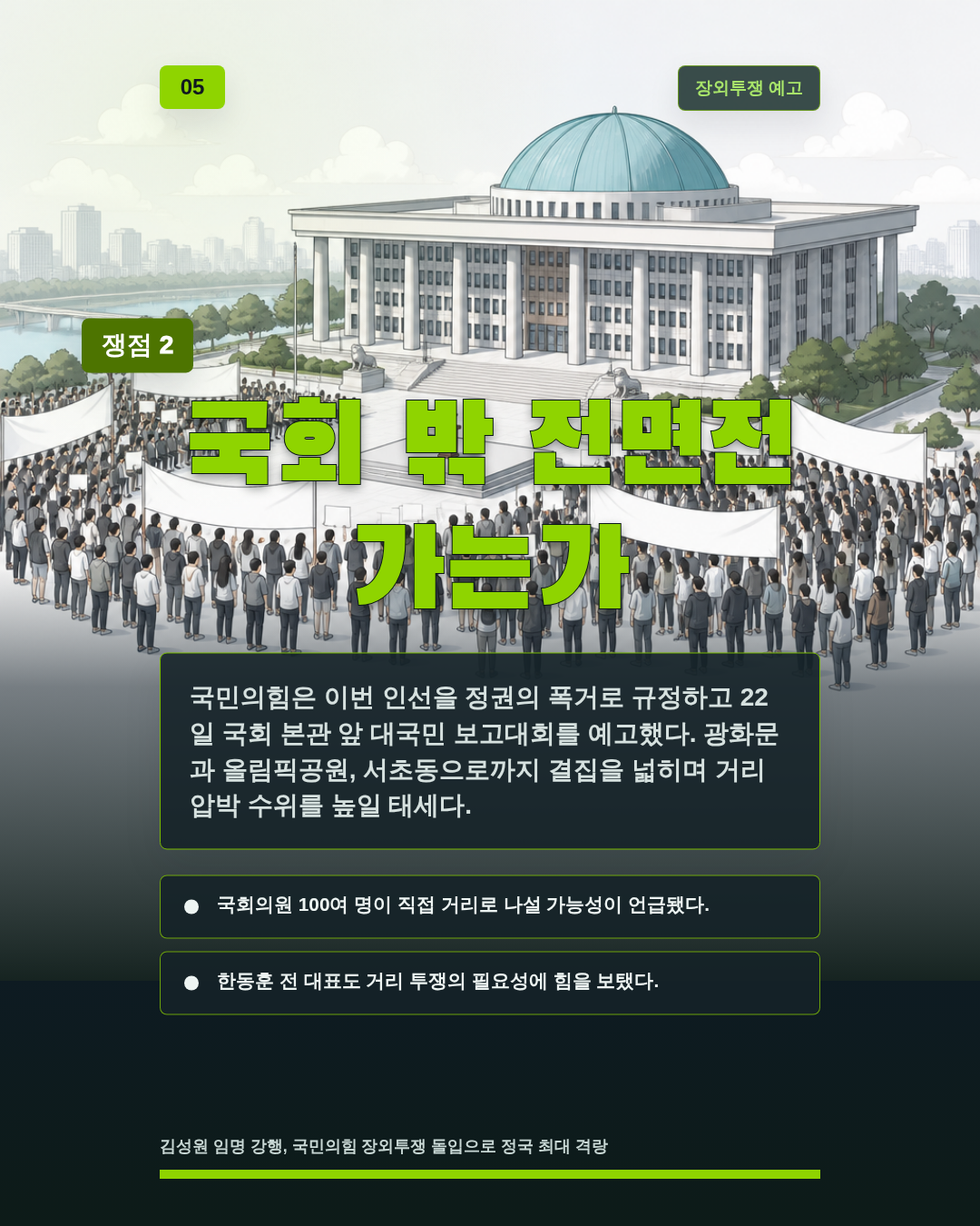 국회 밖 전면전 가는가
