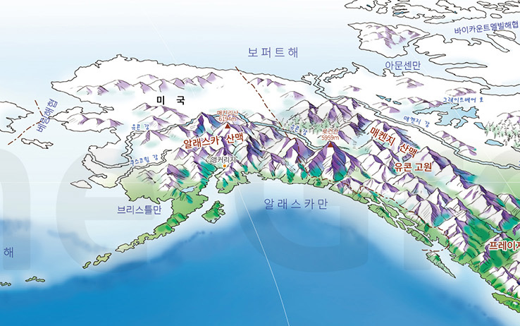 알래스카의 정교한 해안선