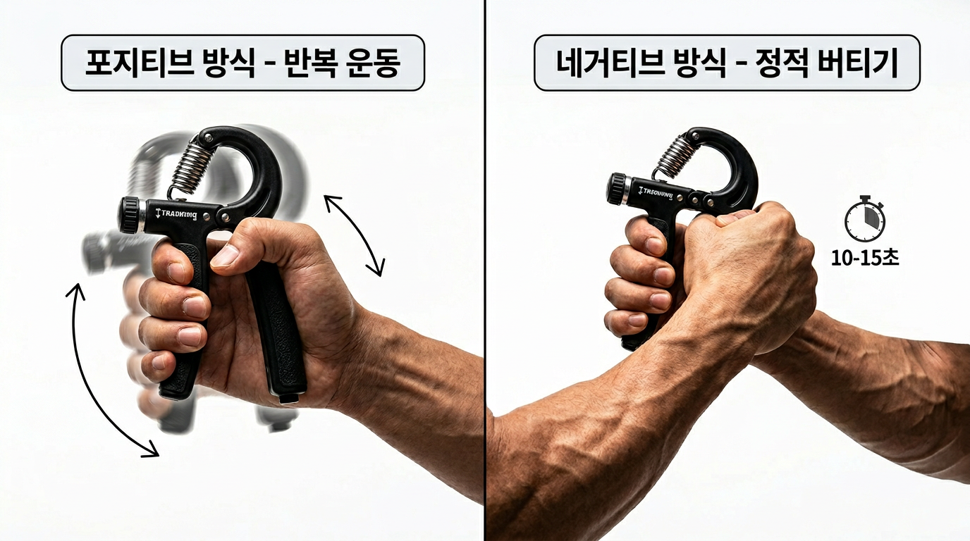 악력기 올바른 사용법 포지티브 네거티브 방법 악력기 고르는법