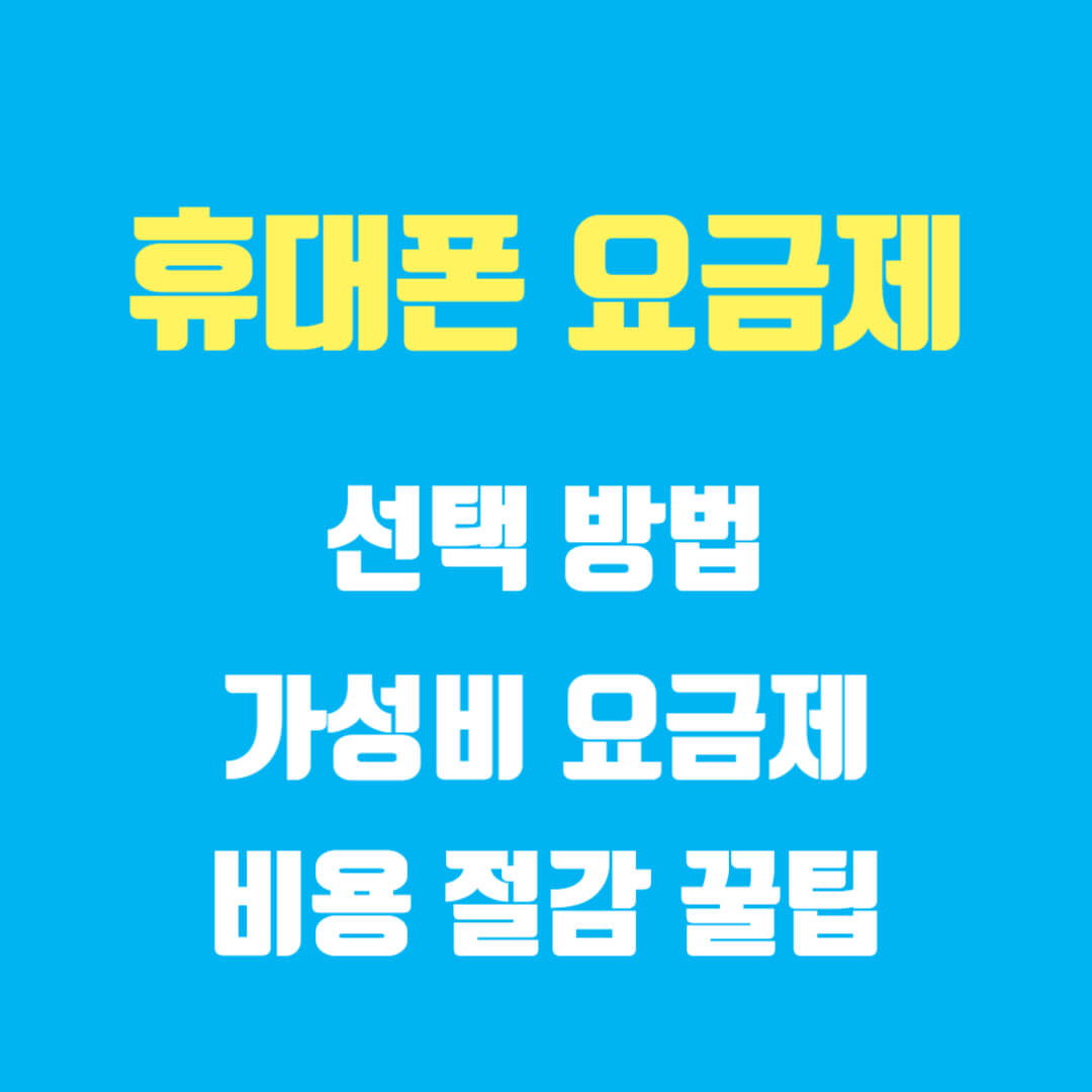 휴대폰 요금제 선택 방법, 가성비 요금제, 비용 절감 꿀팁