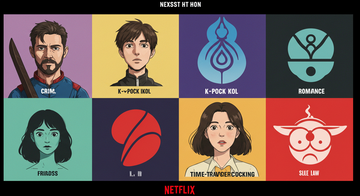 넷플릭스 최신 인기작 8편을 모은 장면