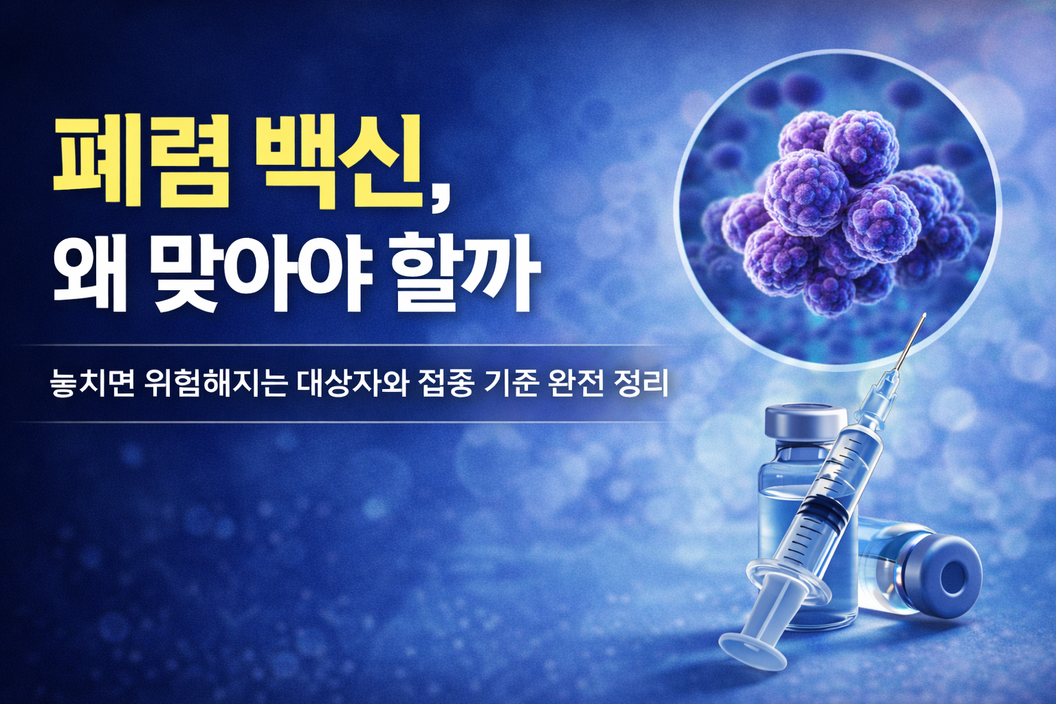 폐렴 백신, 왜 맞아야 할까 / 놓치면 위험해지는 대상자와 접종 기준 완전 정리