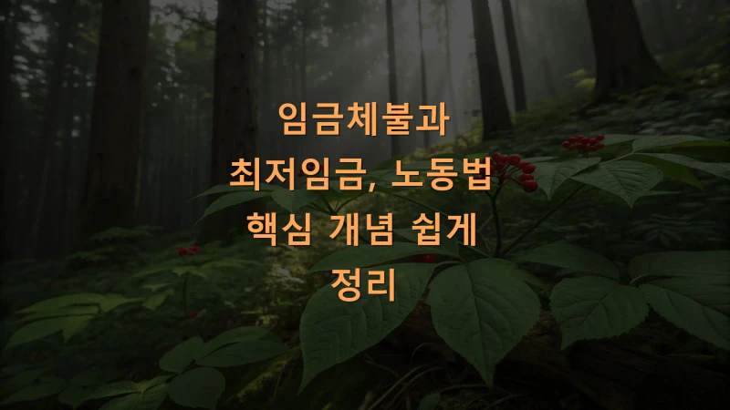 임금체불과 최저임금, 노동법 핵심 개념 쉽게 정리