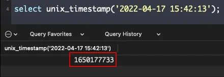 3. Date값을 Unixtime으로 변환