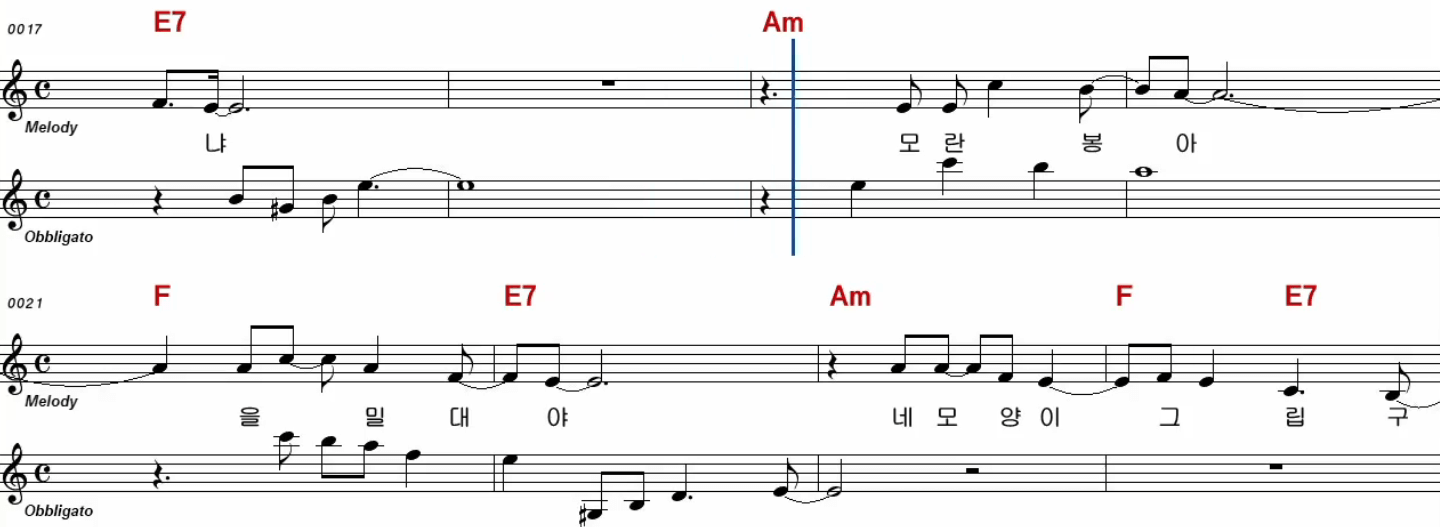 송가인(손인호) 한 많은 대동강 악보
