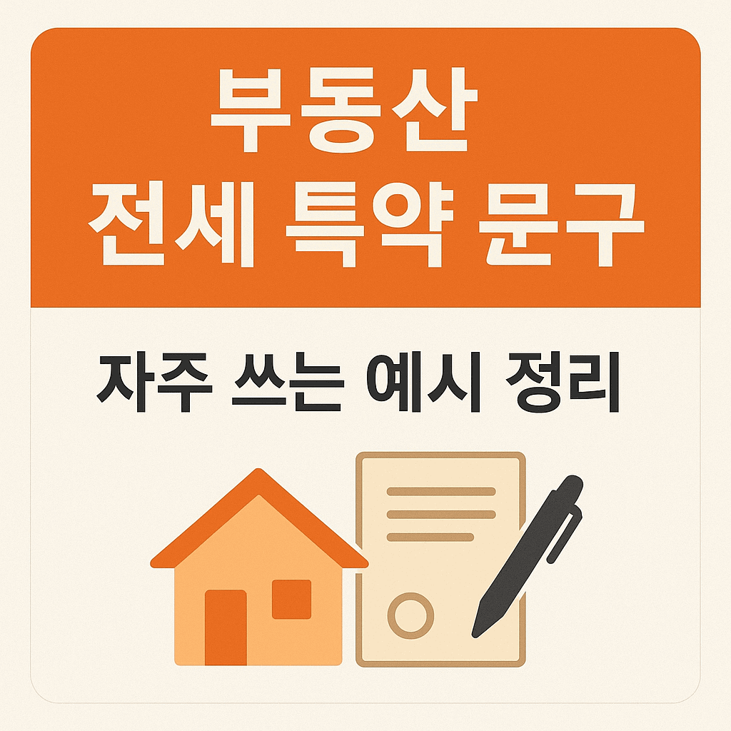 부동산 전세 특약 문구 정리