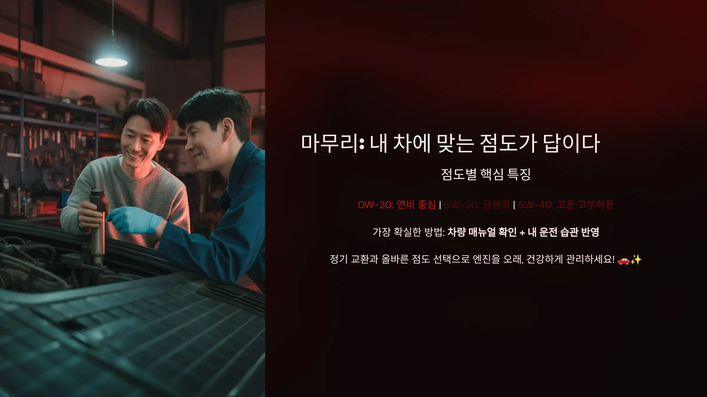 마무리: 내 차에 맞는 점도가 답이다