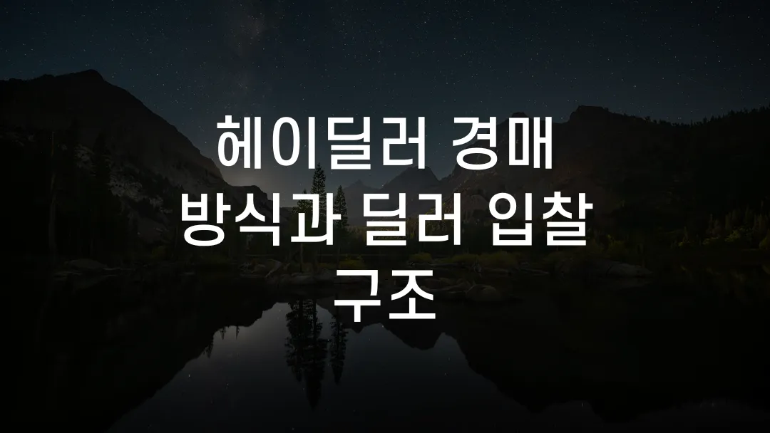 헤이딜러 경매 방식과 딜러 입찰 구조