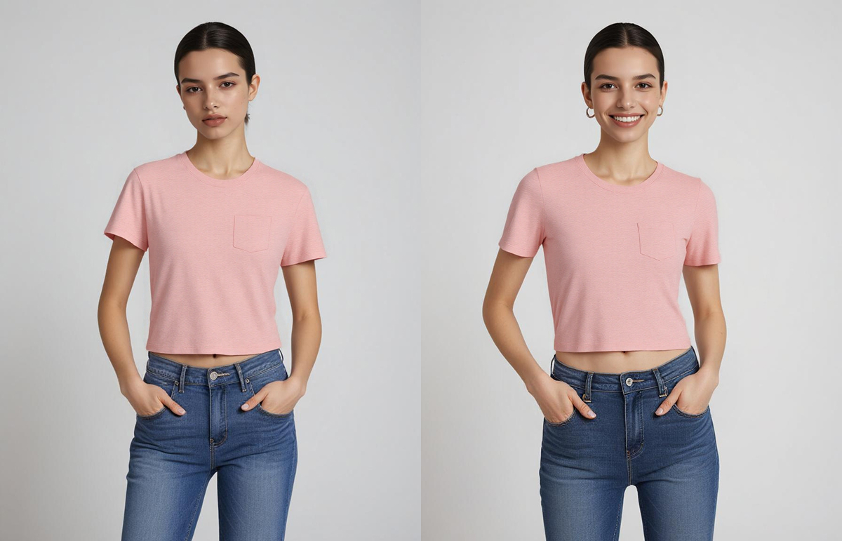 Same model, different expressions. AI models created with Draph Art