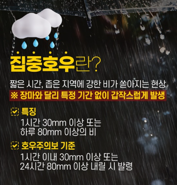 호우주의보 해제 기준 조건 경보 발령 호우특보 차이점 장마철 안전 가이드1