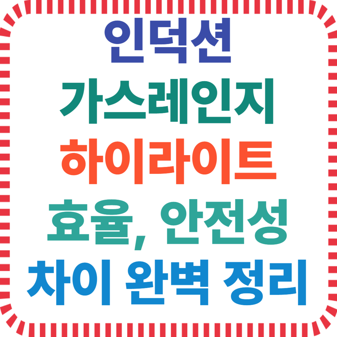 인덕션, 가스레인지, 하이라이트 비교 – 발열방식, 효율, 안전성 차이 완벽 정리