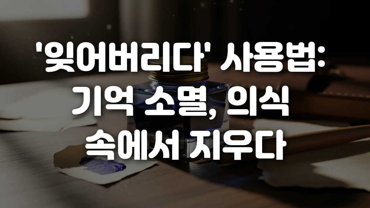 잊어버리다 사용법 기억 소멸 의식 속에서 지우다