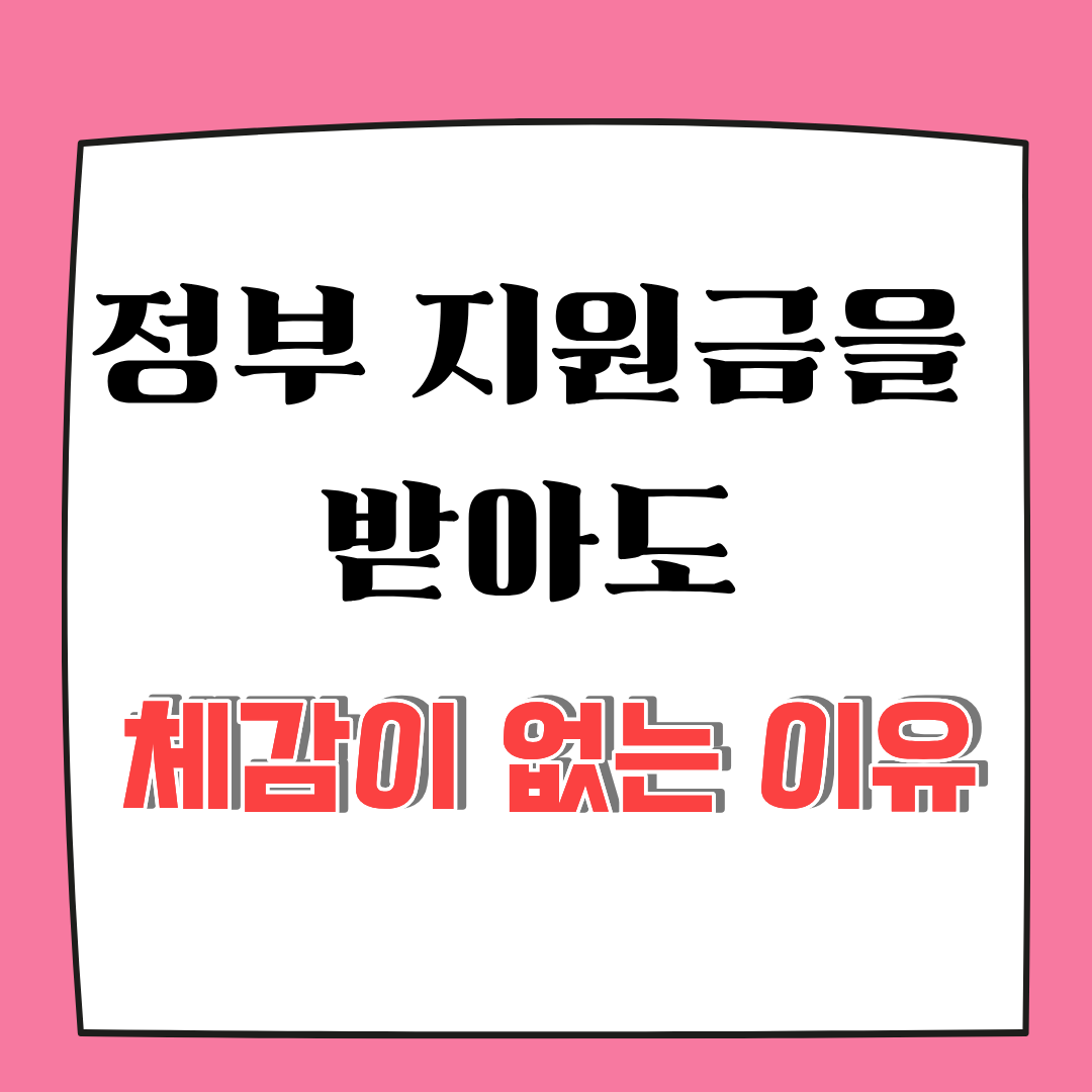 정부 지원금을 받아도 체감이 없는 이유