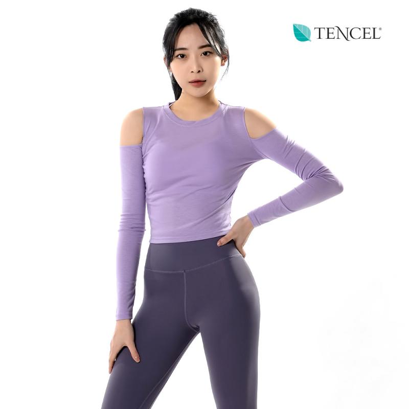 GREENICH 그리니치 오프숄더 필라테스 커버업 텐셀티셔츠 요가복 zy418 2