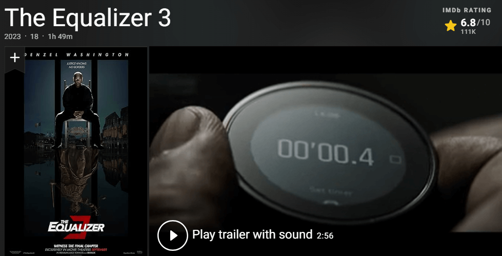 더 이퀄라이저 3 줄거리, 평점, 후기