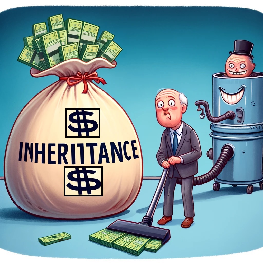 상속세 풍자 일러스트레이션