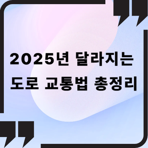 2025년 달라지는 도로교통법 총정리