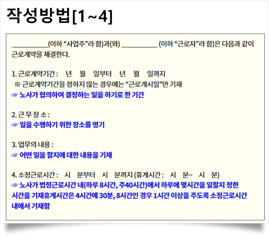 근로계약서 양식 무료