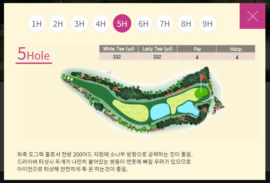뉴스프링빌 컨트리클럽 대중제 와이트혼코스 5
