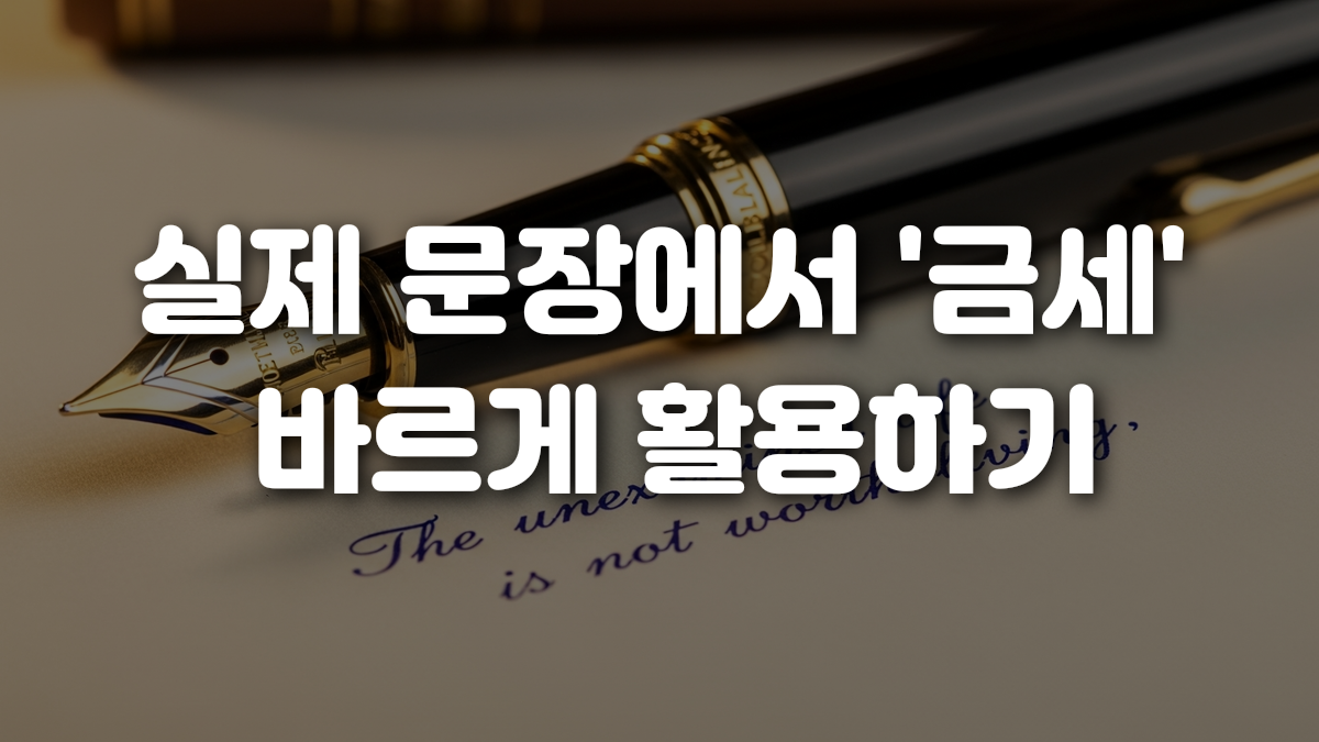 실제 문장에서 금세 바르게 활용하기