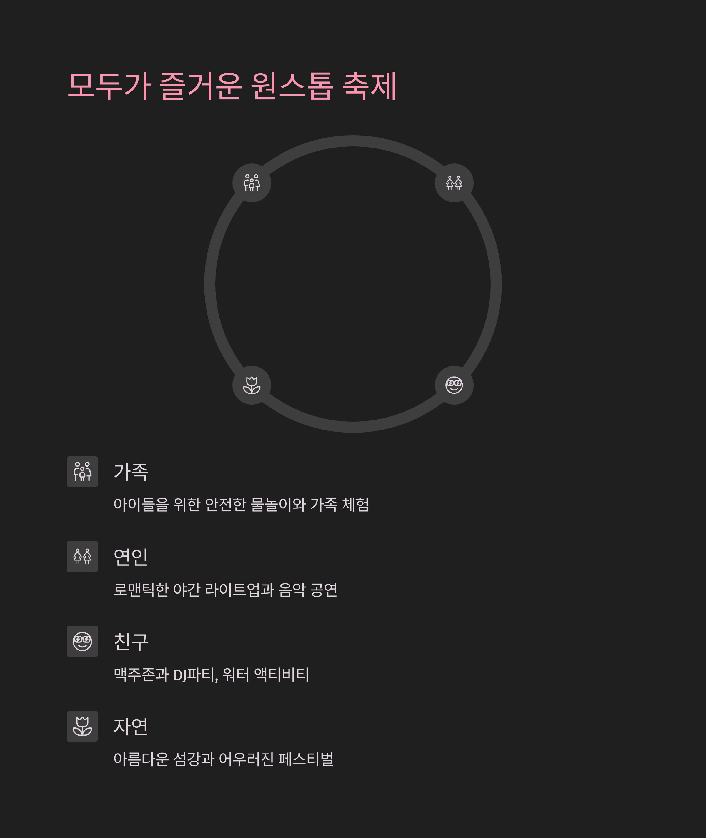 모두가 즐거운 원스톱 축제