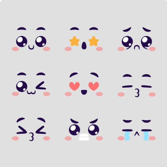 여러 가지 눈 표정
