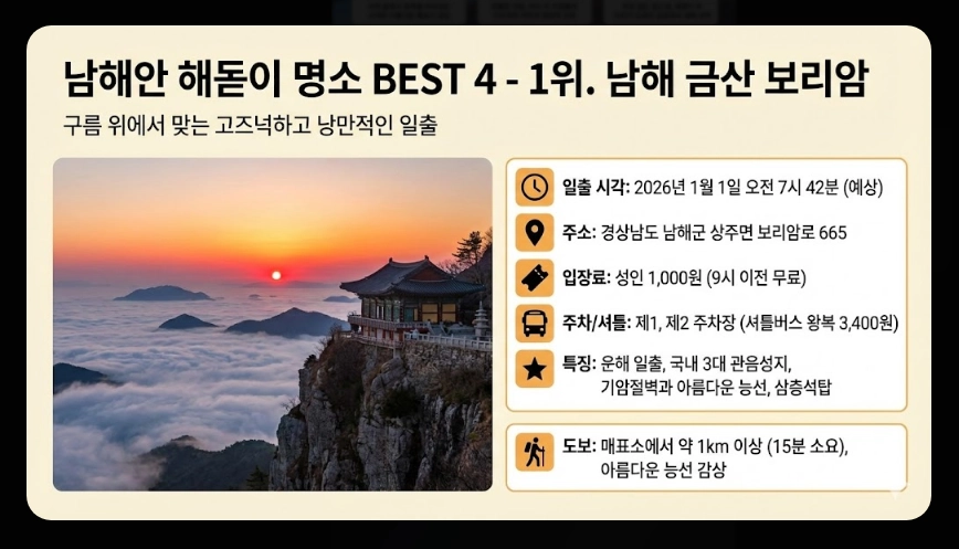 2026년 해돋이 명소 순위 TOP10
