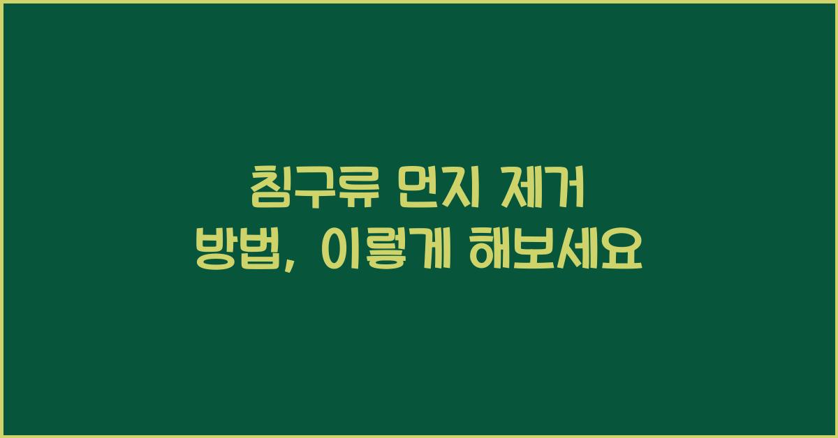 침구류 먼지 제거 방법