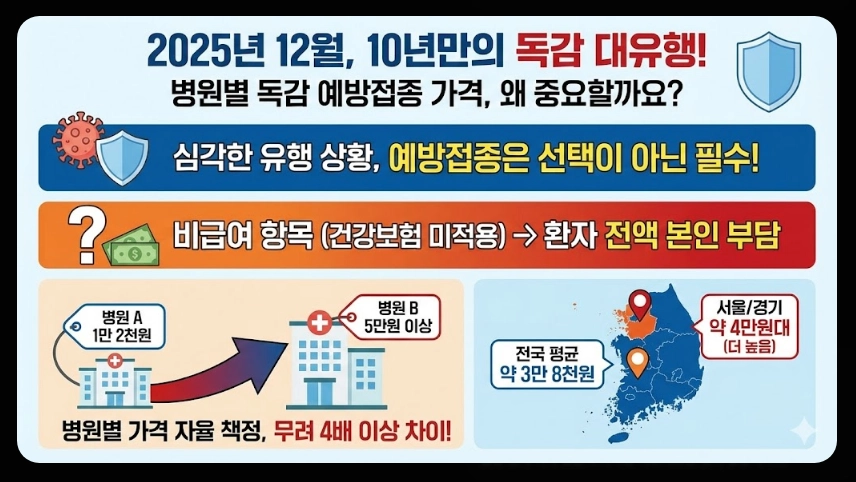 독감예방접종 가격비교,접종기간,3가 4가 백신차이