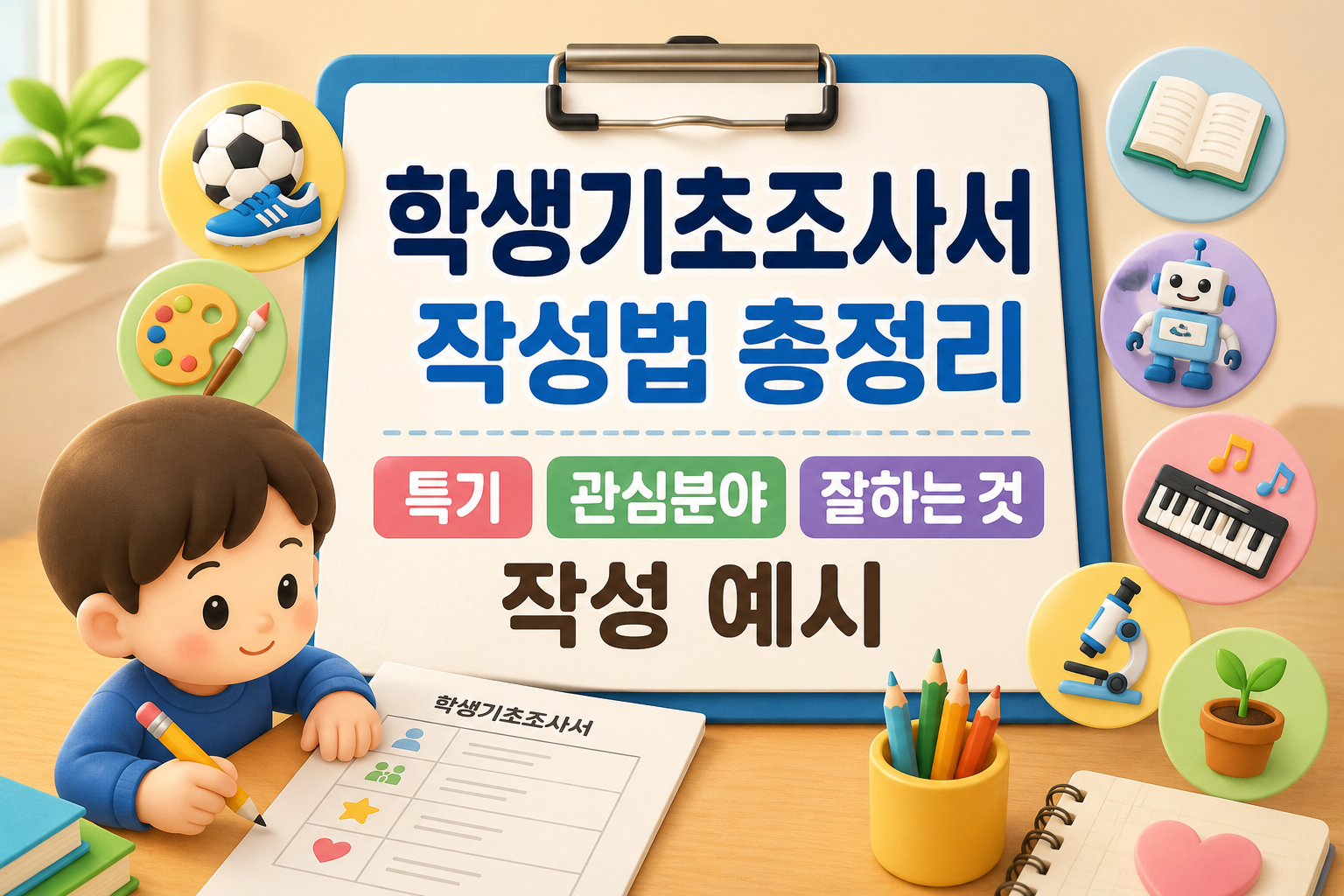 학생기초조사서 작성법 총정리｜특기&middot;관심분야&middot;잘하는 것 작성 예시 관련 사진