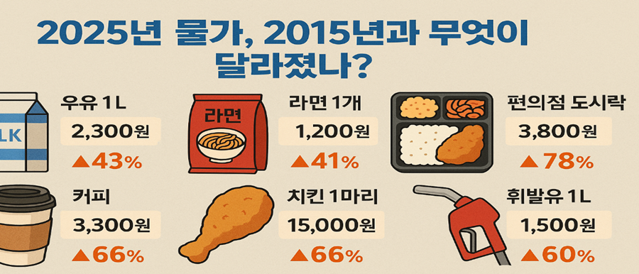 2025년 물가, 2015년과 무엇이 달라졌나?