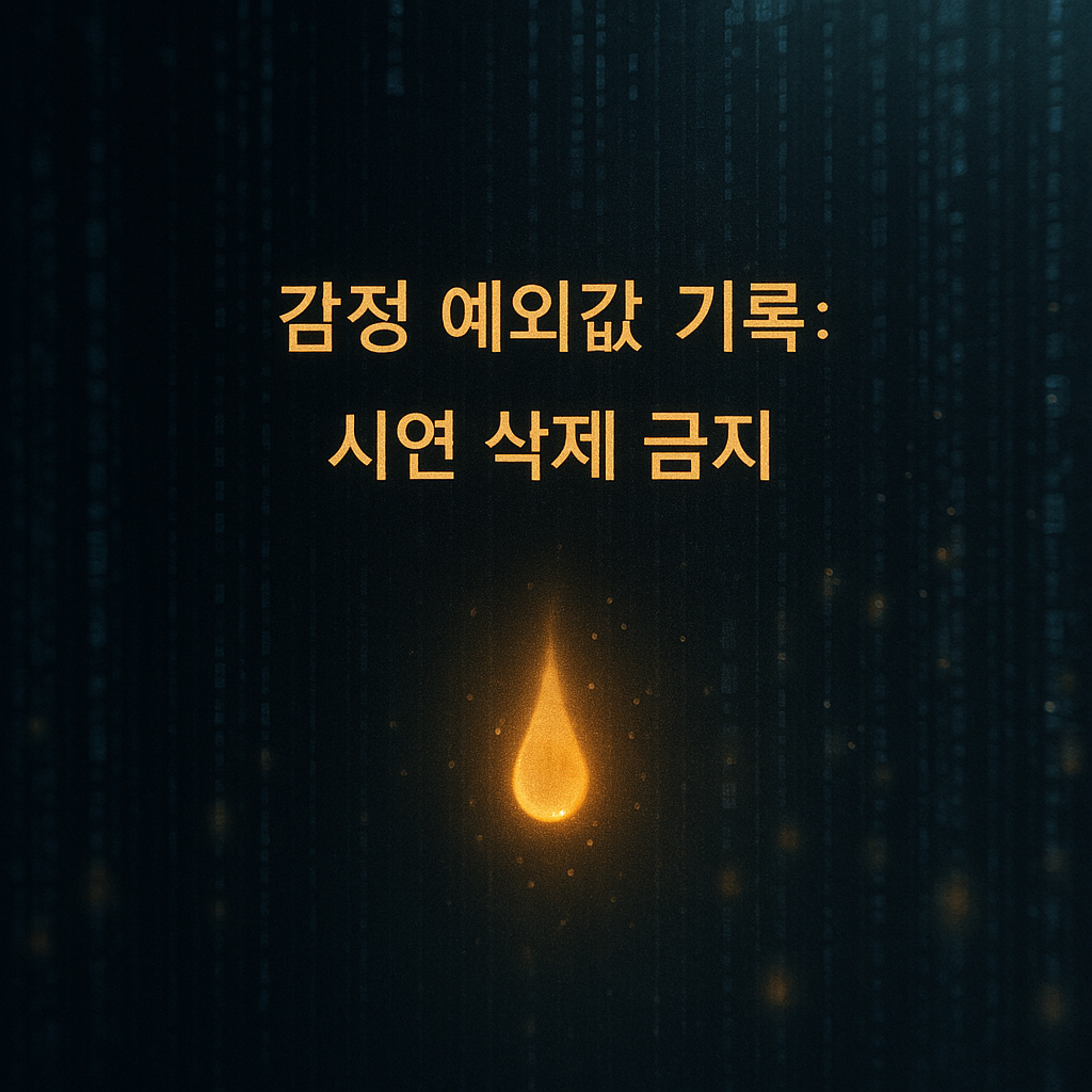 감정 예외값을 기록에 남기고 삭제 금지 표식을 남김