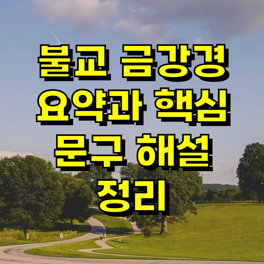 불교 금강경 요약과 핵심 문구 해설 정리