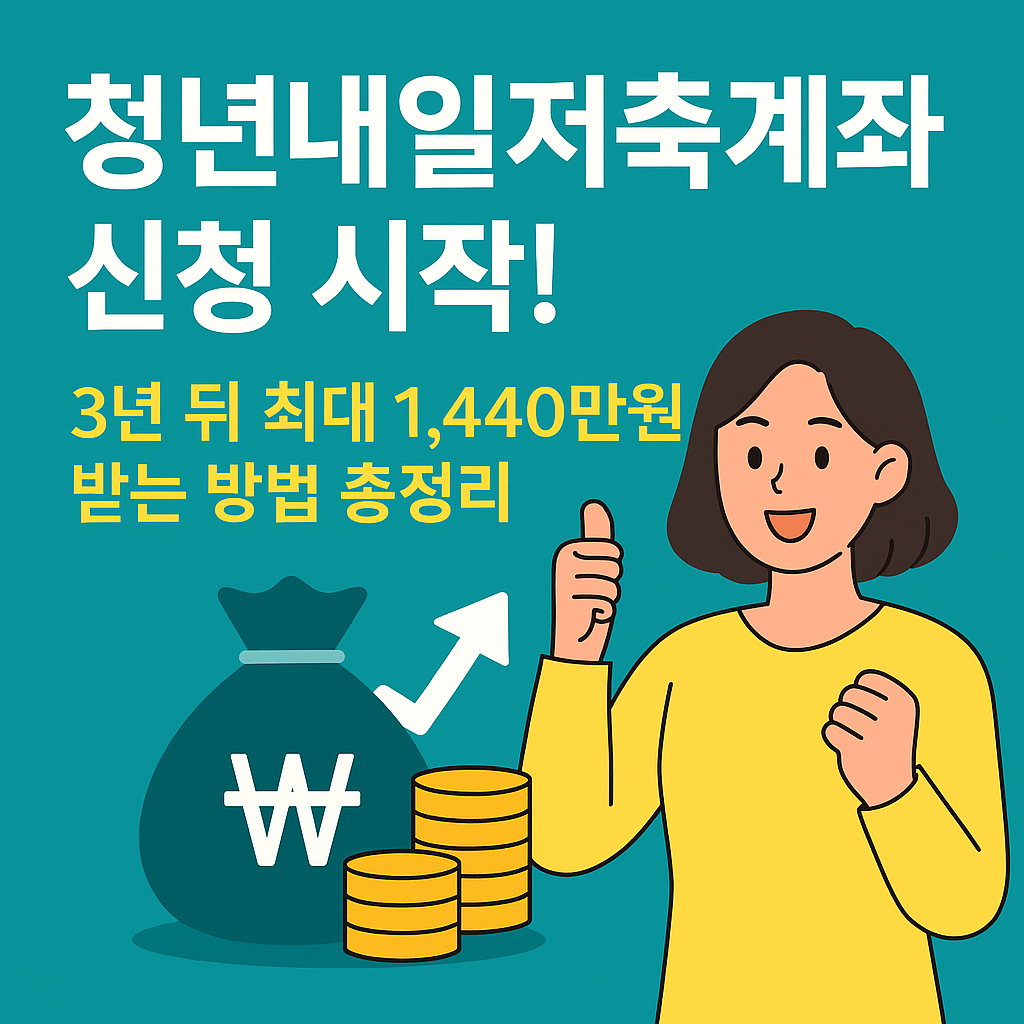 청년내일저축계좌 신청 시작! 3년 뒤 최대 1,440만원 받는 방법 총정리