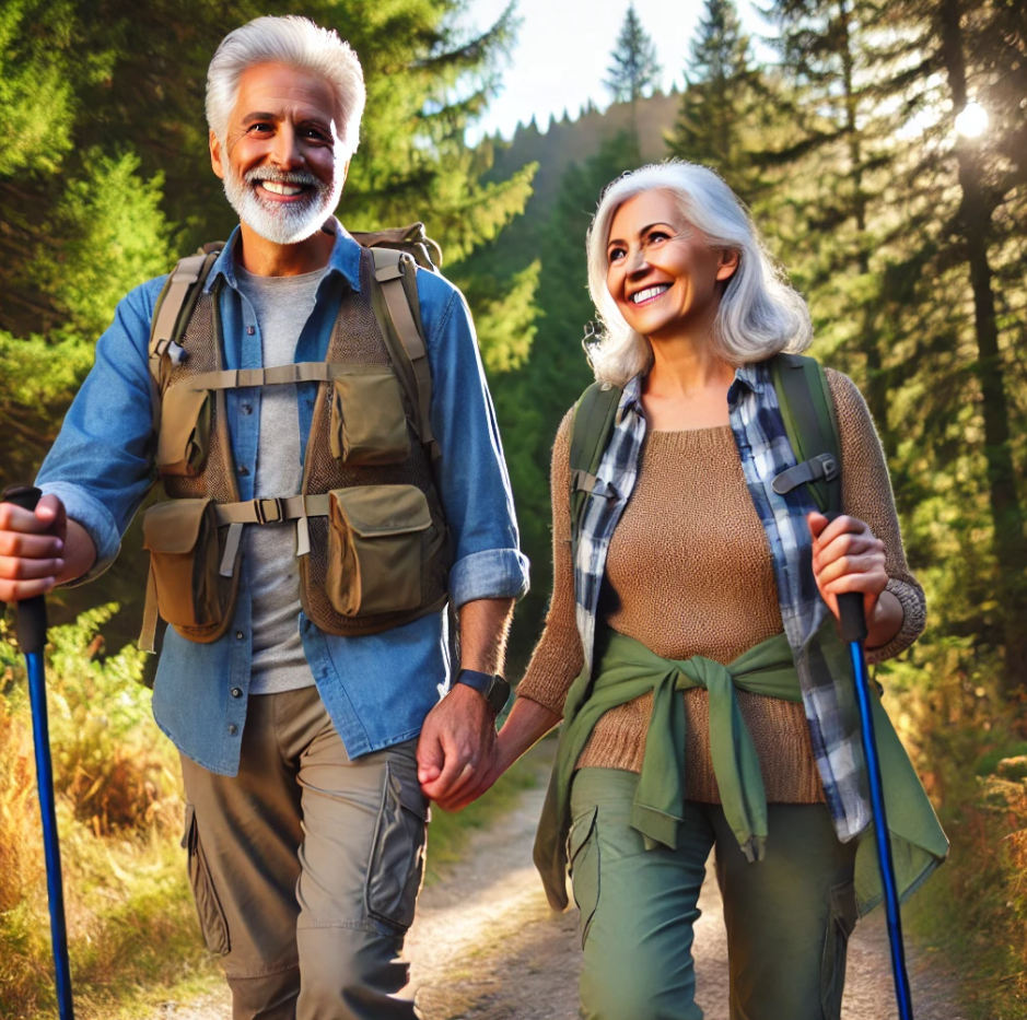시니어 부부가 치매예방과 관련한 함께하는 운동사진