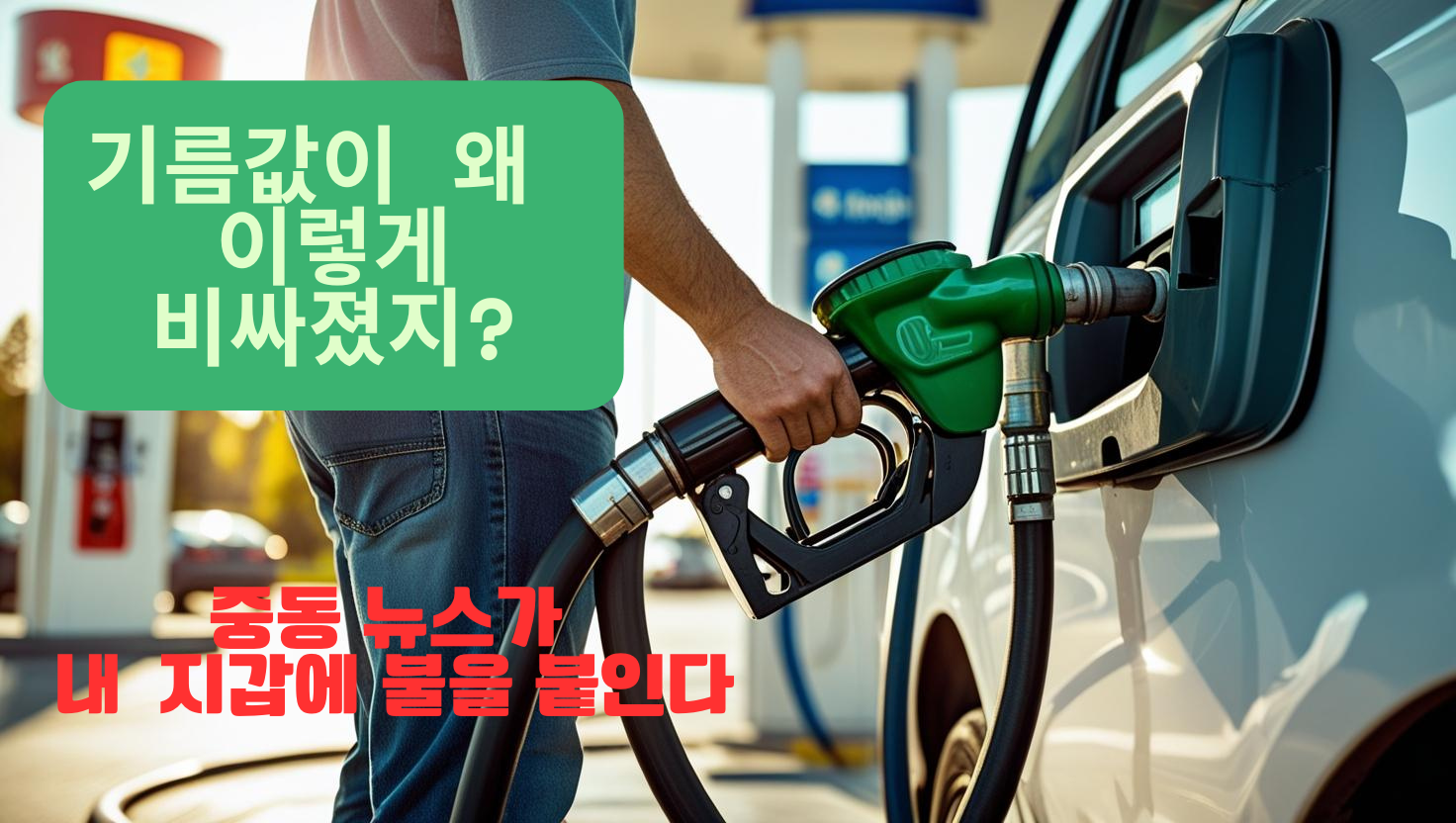 주유소에서 휘발유를 주유하는 장면