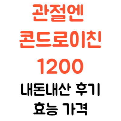 지성 관절엔 콘드로이친 1200 효능 가격 내돈내산 후기