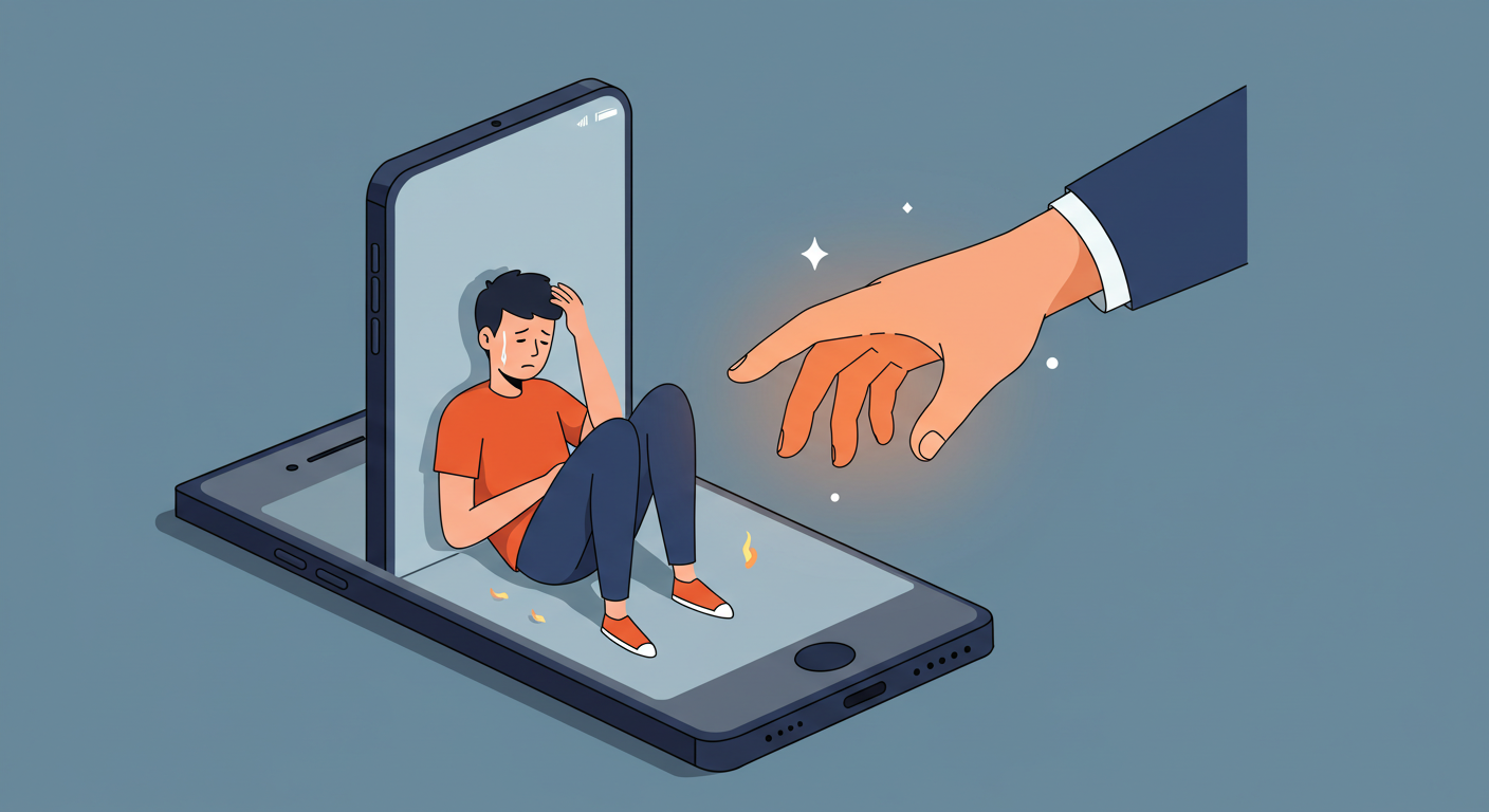 도박으로 고민하는 청소년을 구제하는 손길 이미지