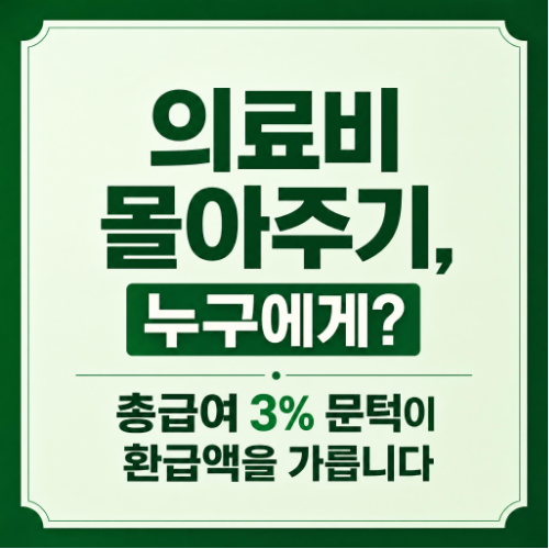 의료비 세액공제 몰아주기 맞벌이 부부 중 유리한 쪽 고르는 방법 정리