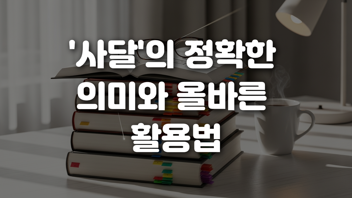 사달 의 정확한 의미와 올바른 활용법