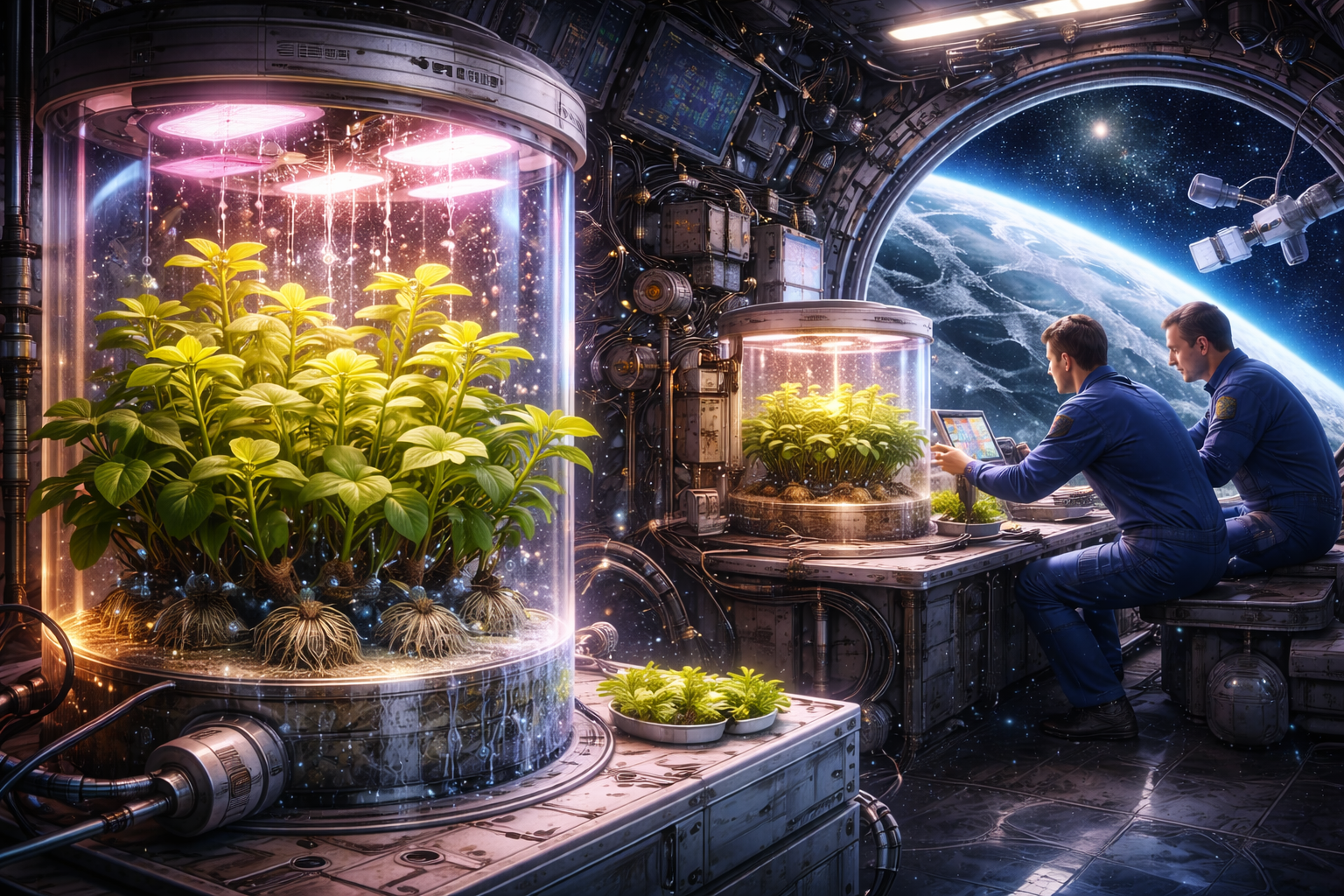 우주 정거장의 식물 성장 연구소