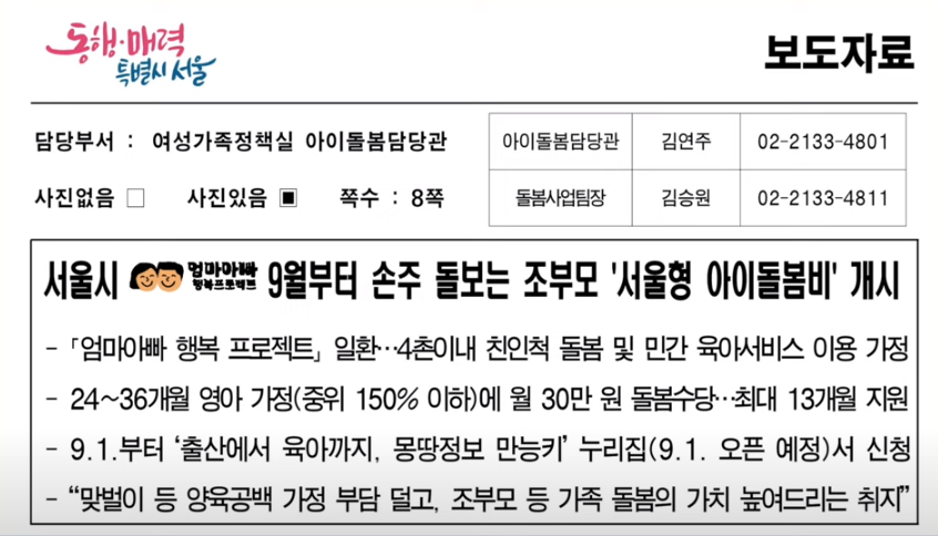 서울형 아이돌봄비