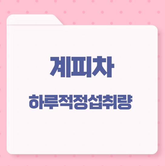 계피차 하루적정섭취량