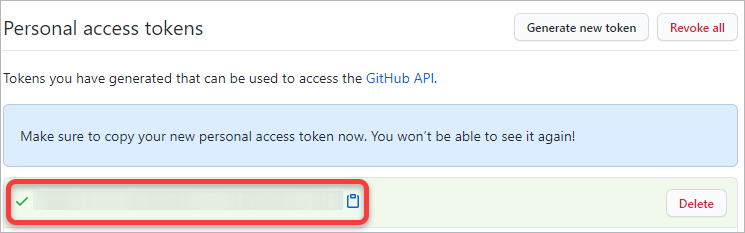 깃허브 개인 액세스 토큰 복사