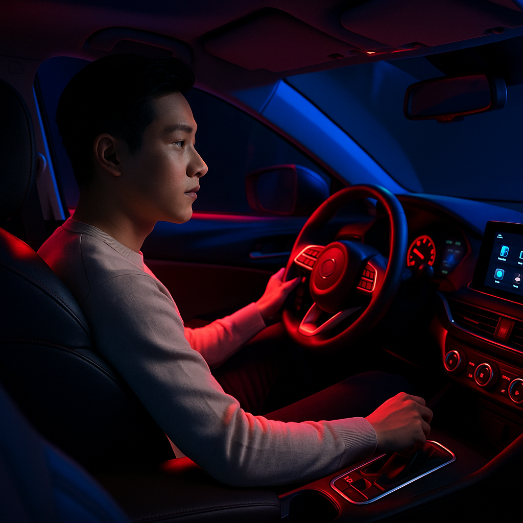 차량 실내 조명 색상에 따른 운전자 심리 변화